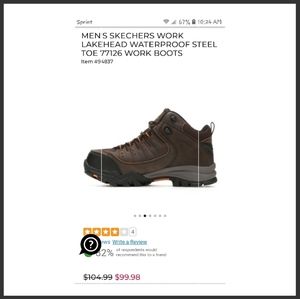 Sketchers Wide10 Steel toe work boots memory gel